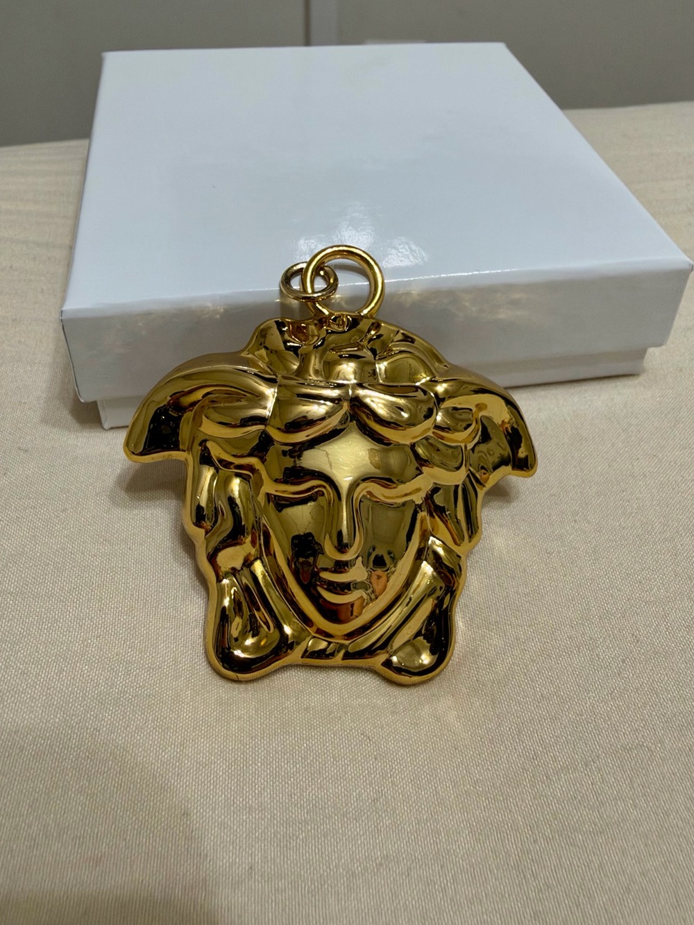 Gold Versace Medusa Head Pendant Charm
